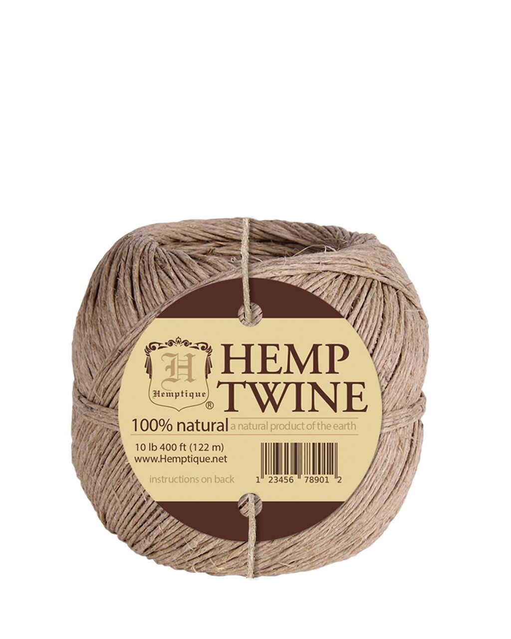 Hemptique Hemp Twine Ball Eco Friendly Sustainable Naturally Grown Fiber Outdoor Gardening Gift Wrapping Scrapbooking Bookbinding Crafting